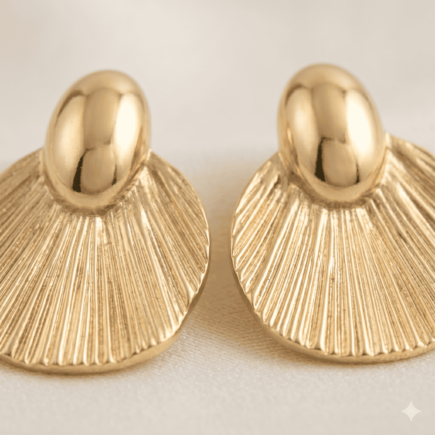 Golden Shell Fan Earrings