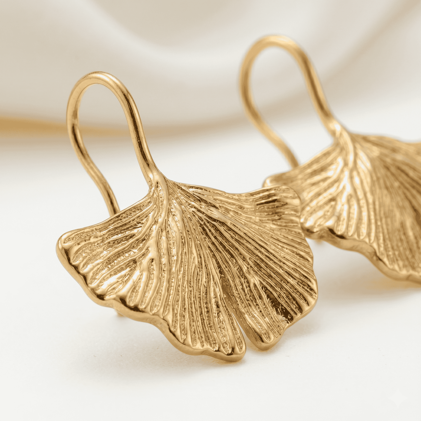 Golden Ginkgo Drop Earrings