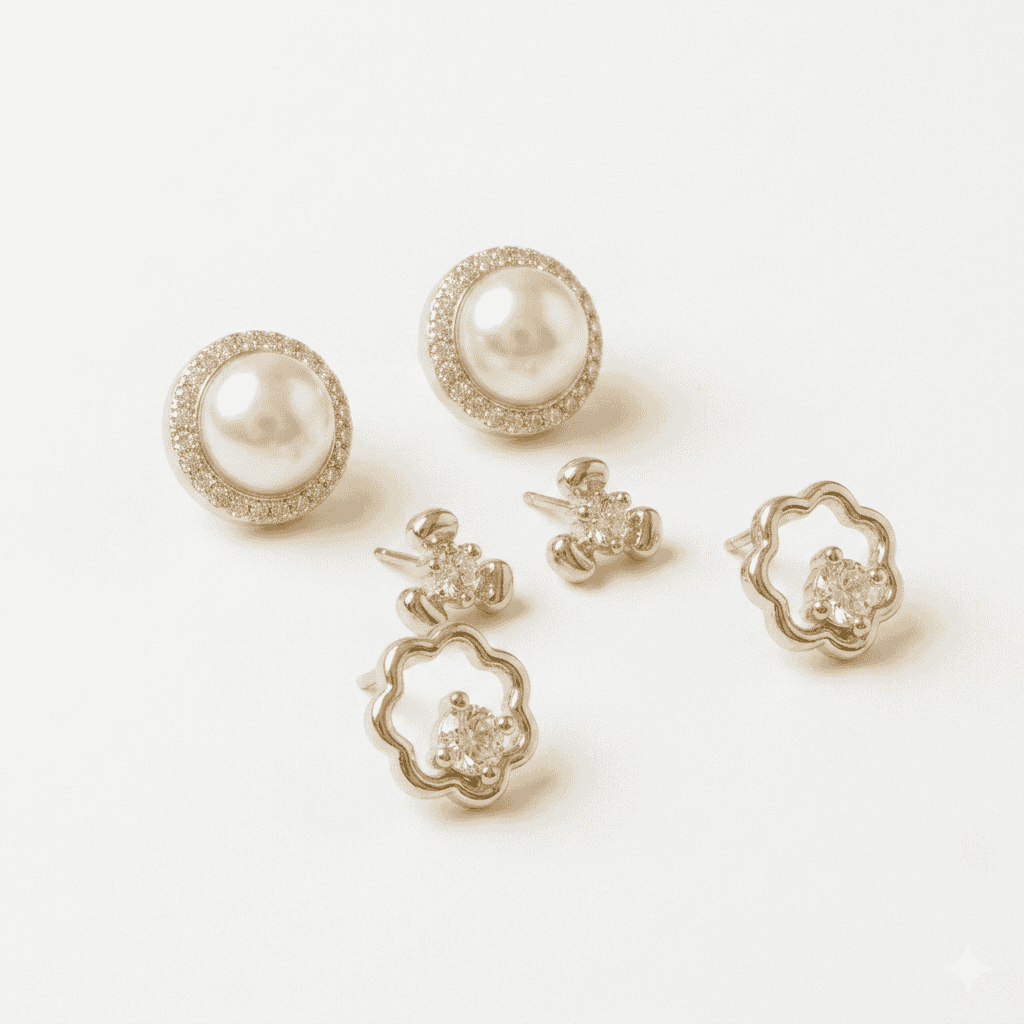 Pearl Bloom Trio Stud Set