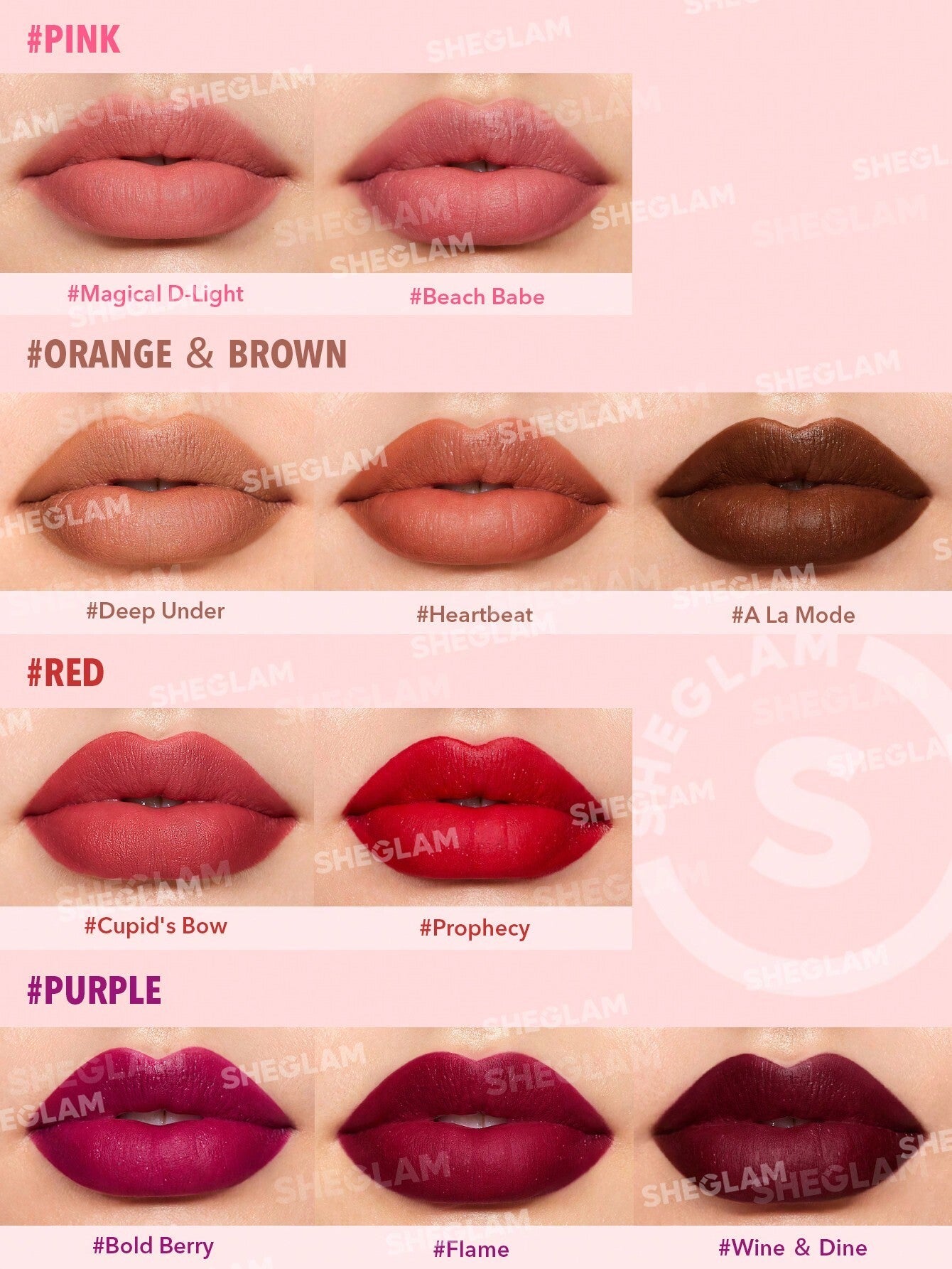 SHEGLAM Starlight Velvet Lipstick - 6 Shades