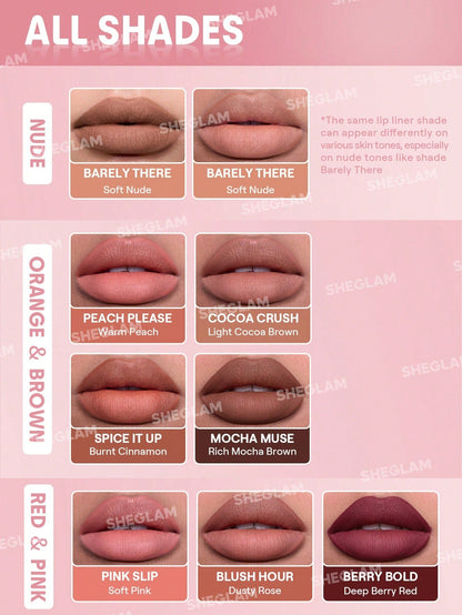 SHEGLAM Bold Booster Plumping Lip Liner - 6 Shades