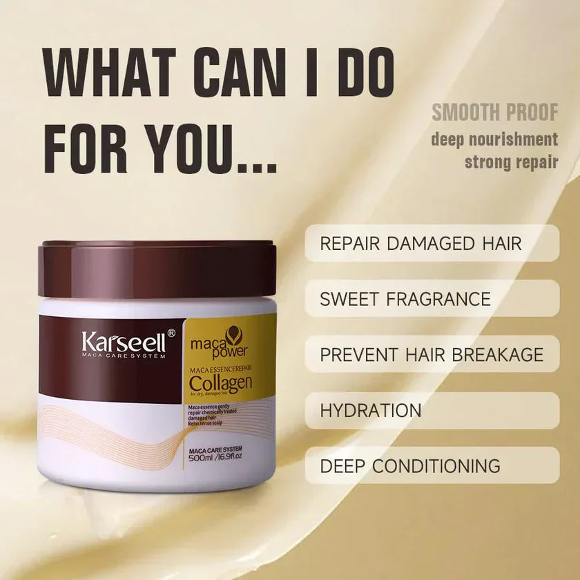 Karseell Collagen Hair Treatment – Deep Repair with Argan Oil & Collagen (500 ml)