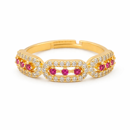 Ruby Halo Twist Ring