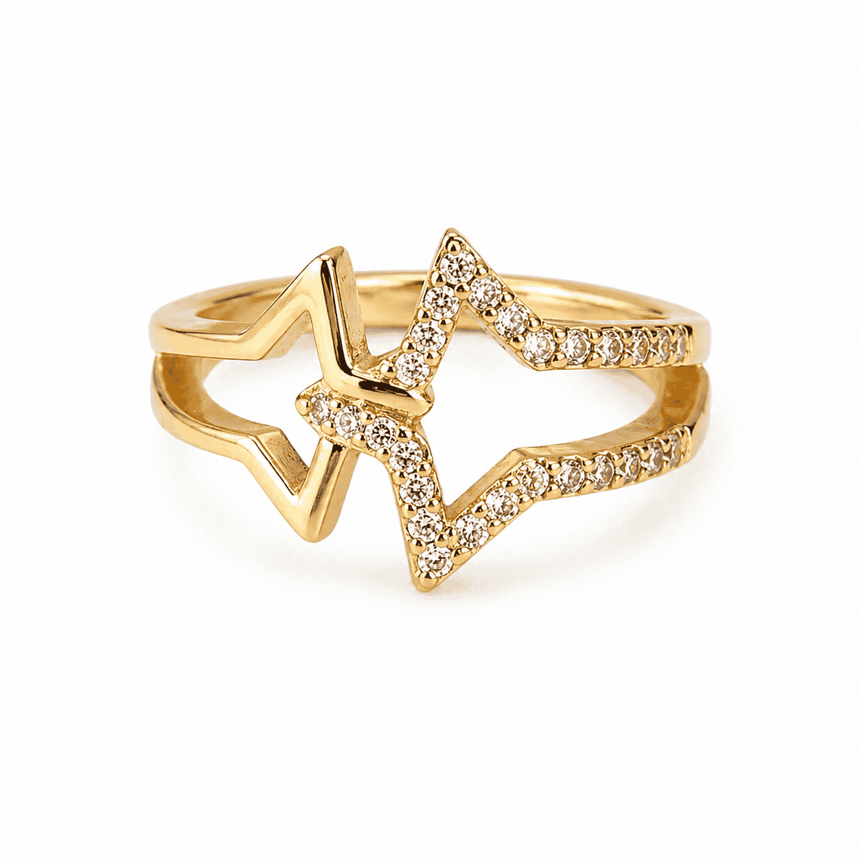 Celeste Double Star Ring