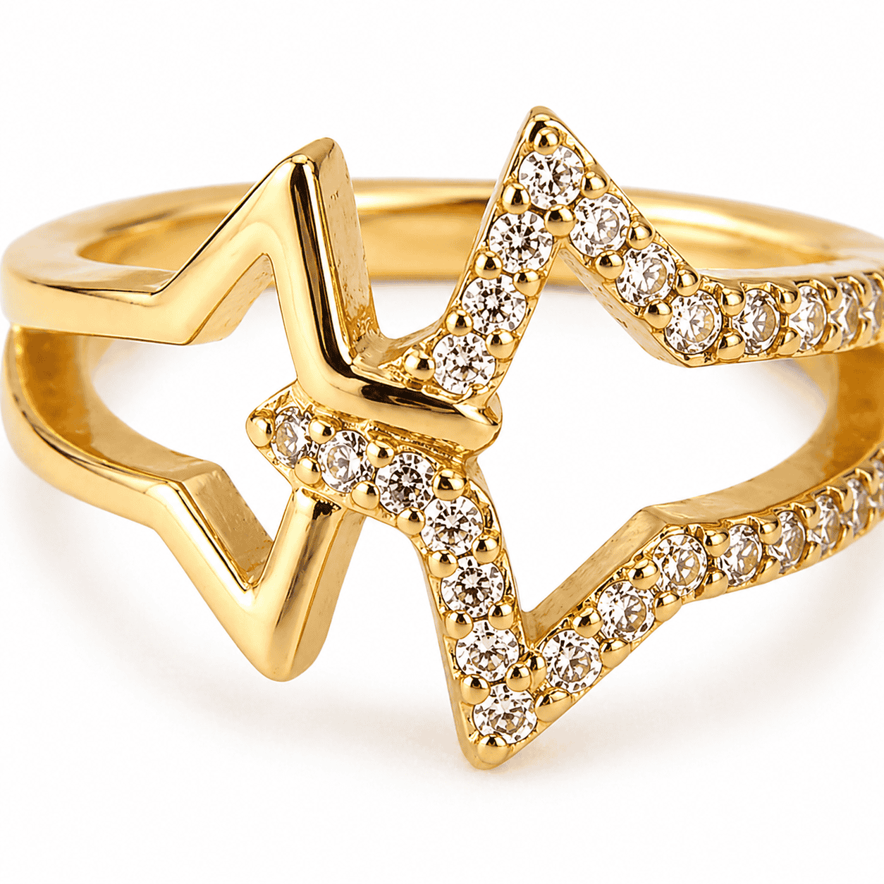 Celeste Double Star Ring