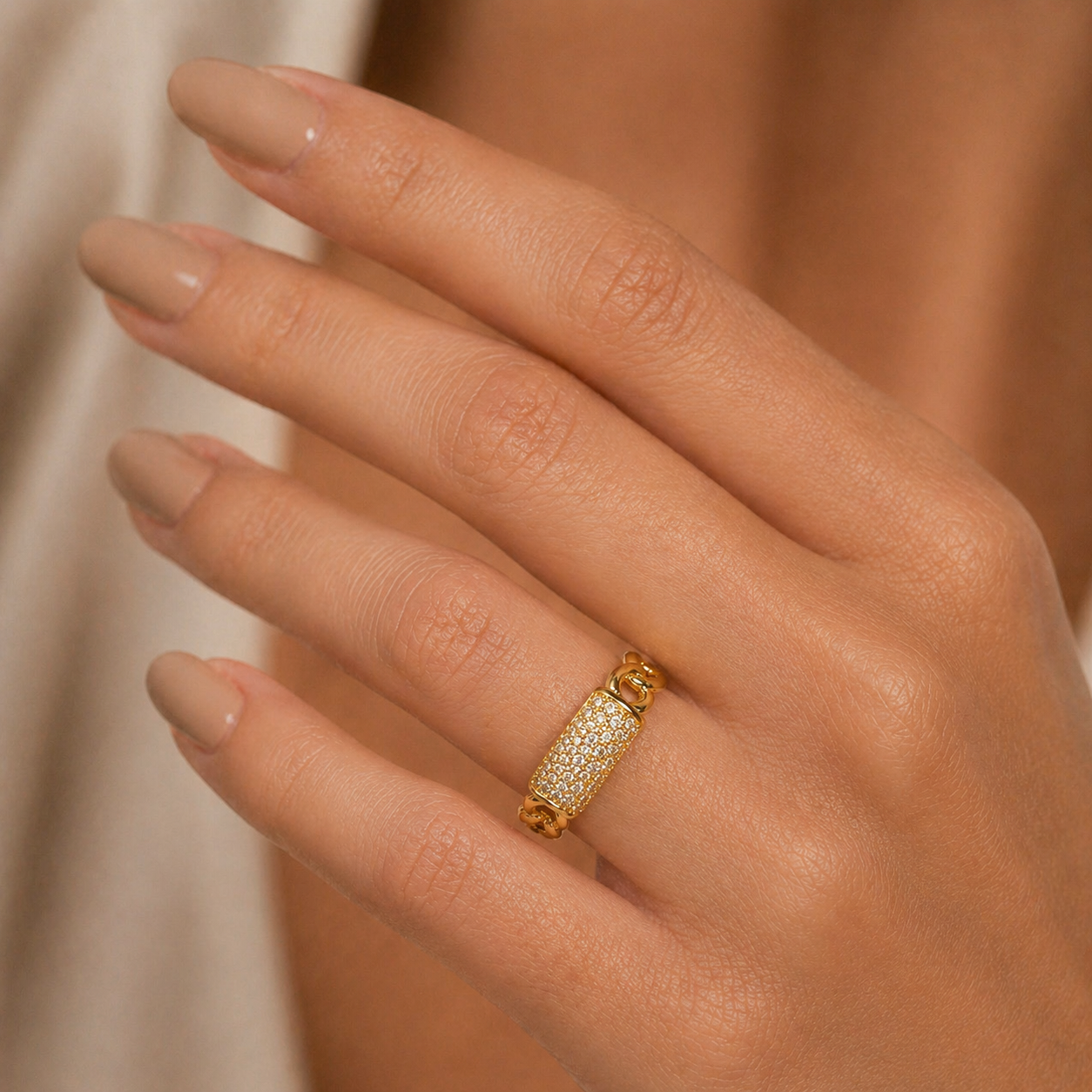 Golden Glow Pavé Huggie
