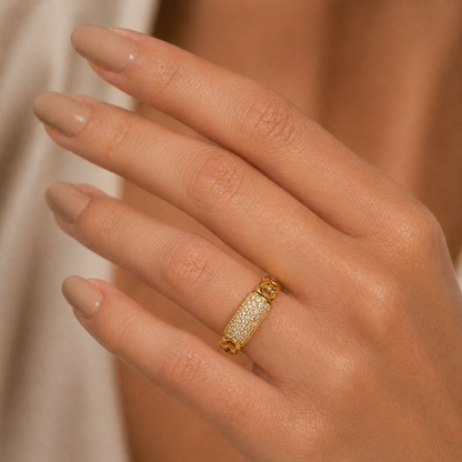 Golden Glow Pavé Huggie