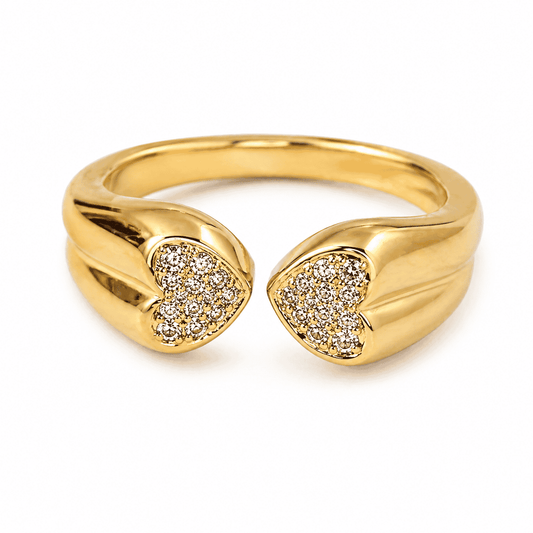 Luna Twin Heart Ring