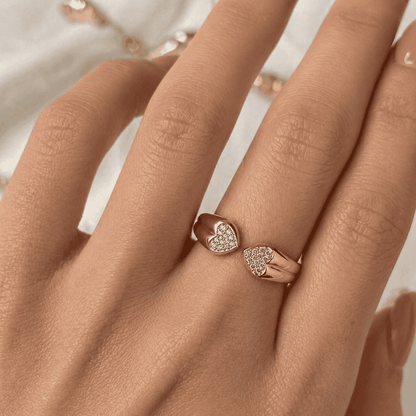 Luna Twin Heart Ring