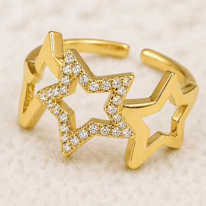 Stella Twin Star Open Ring