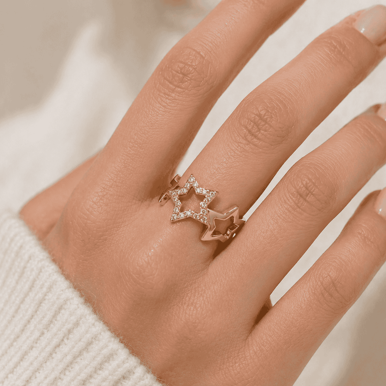 Stella Twin Star Open Ring
