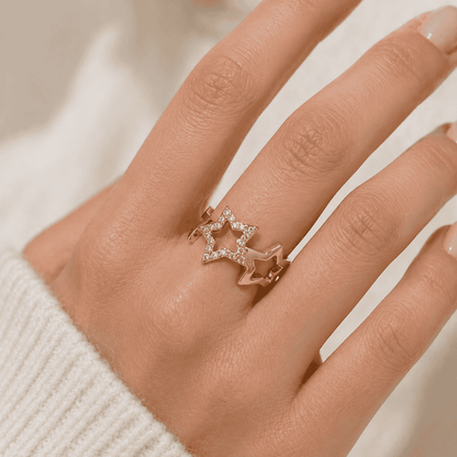 Stella Twin Star Open Ring