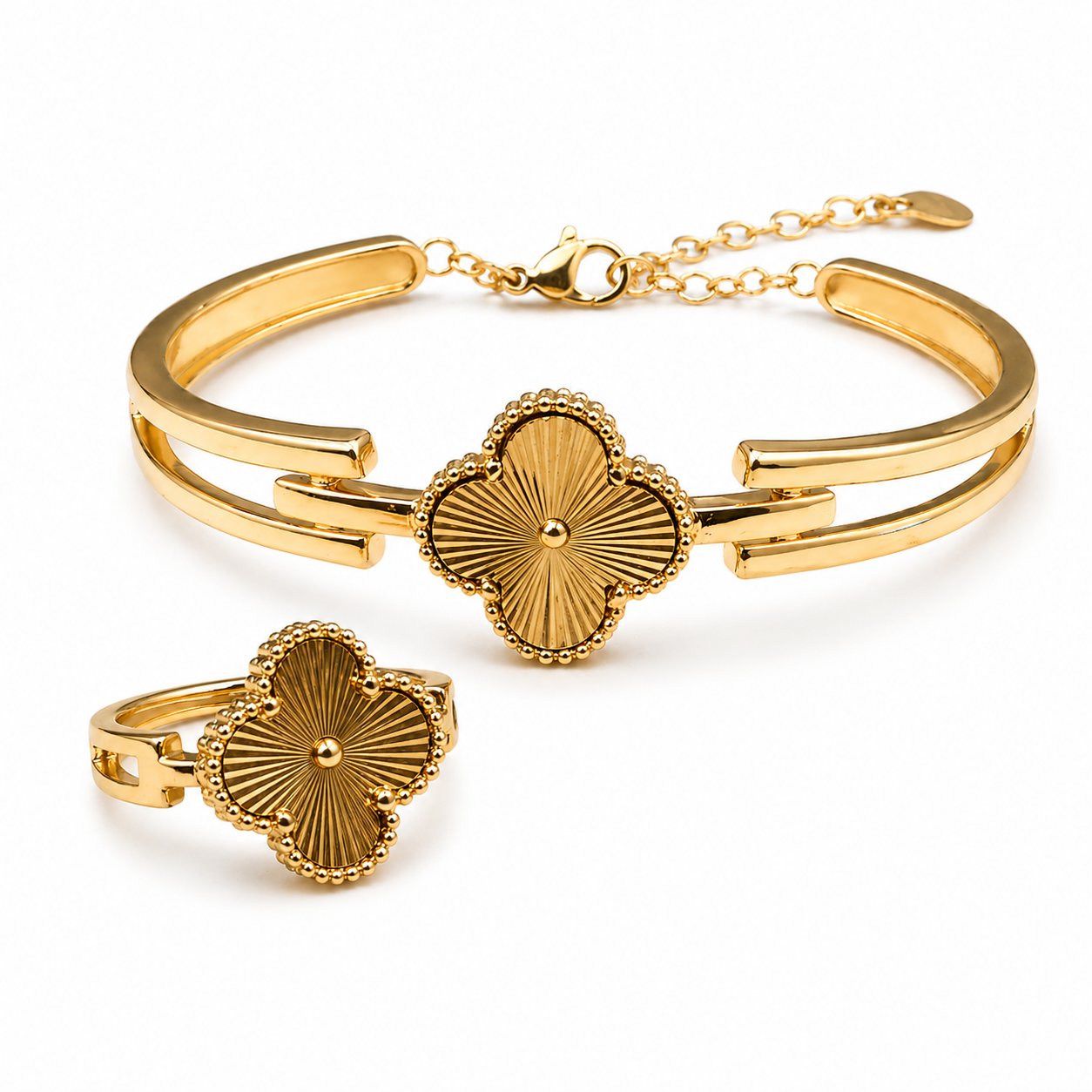 Clover Radiance Bracelet &amp; Ring Set