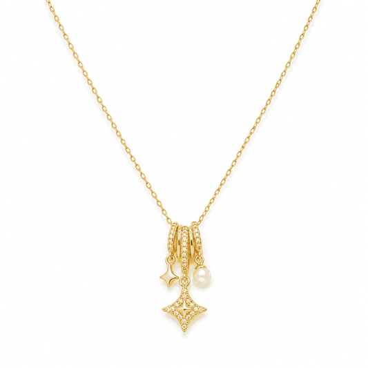 Single Star 18K Gold Plated Drop Necklace