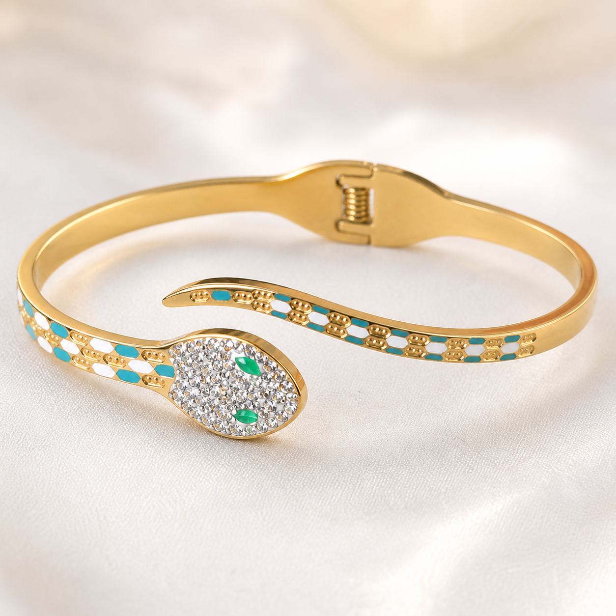 Azure Serpent Cuff Bracelet