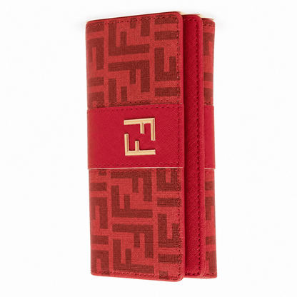 Fendi-Style Scarlet Everyday Wallet