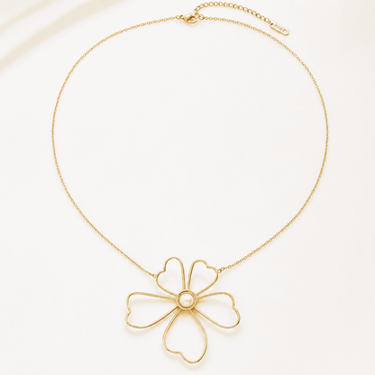 Bloom 18K Gold-Plated Pendant – Delicate Glow