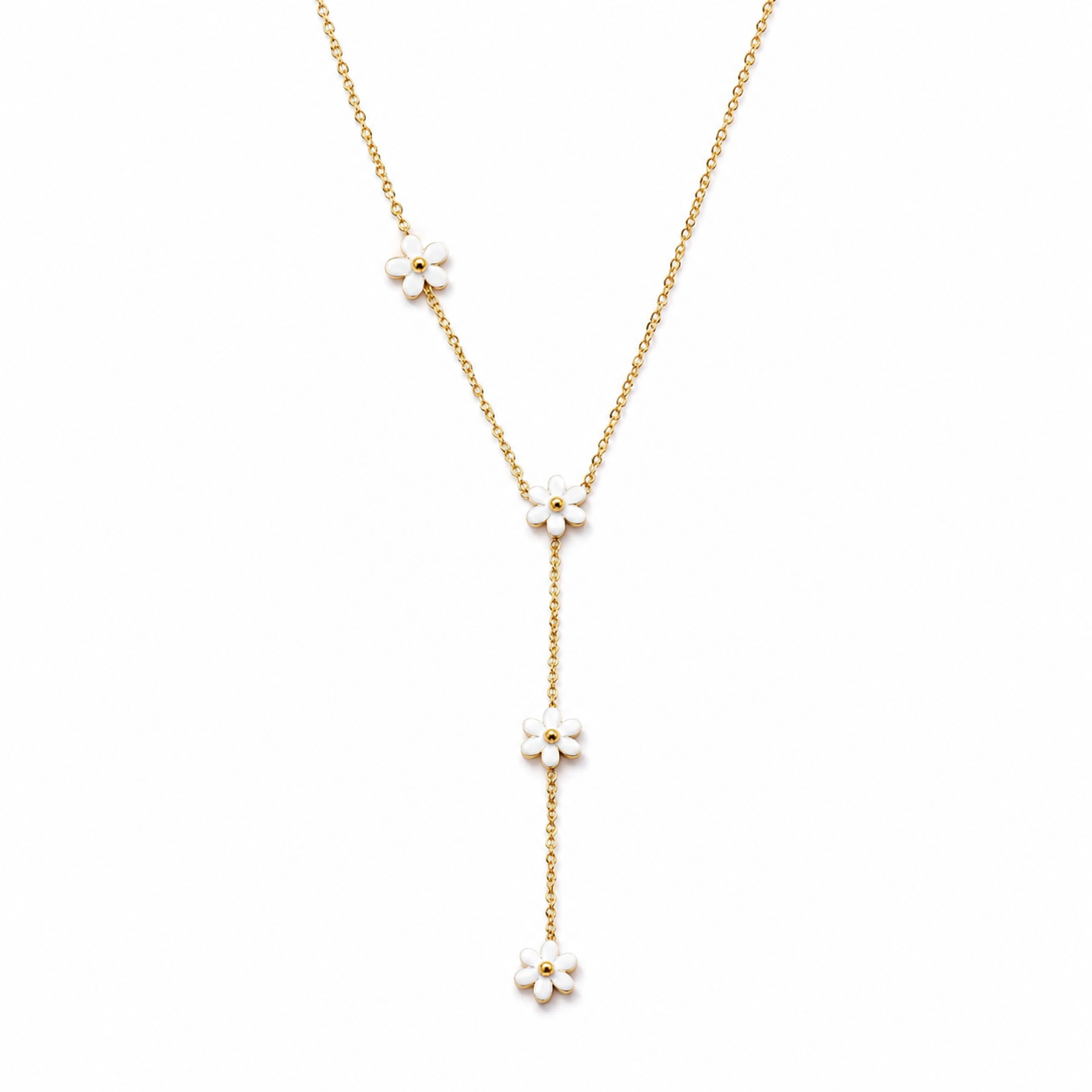 Daisy Drop 18K Gold Plated Necklace