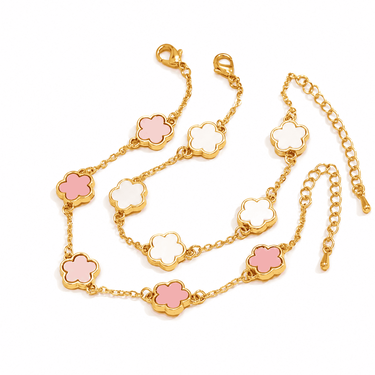 Blossom Charm 18K Gold-Plated Bracelet – Petal Elegance