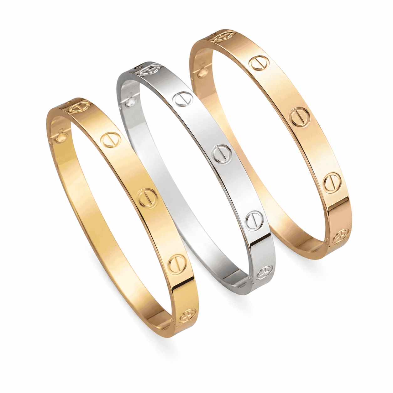 Eternal Harmony 18K Gold-Plated Bangles (Set of 3) – Balanced Glow