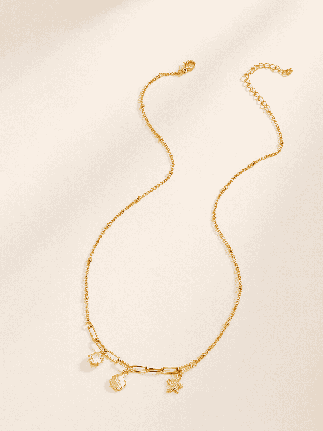 Golden Seashell Charm Necklace