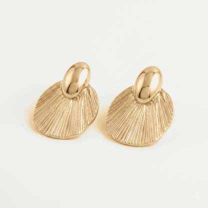 Golden Shell Fan Earrings