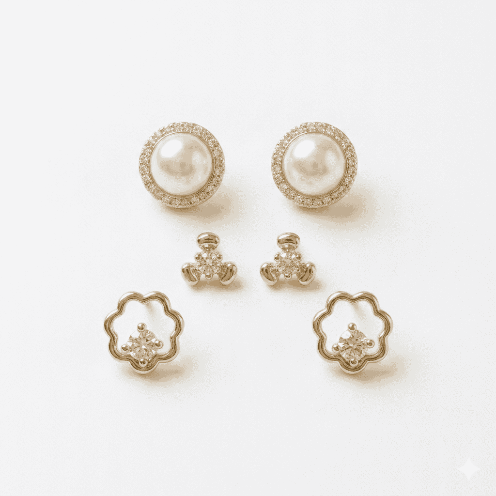 Pearl Bloom Trio Stud Set
