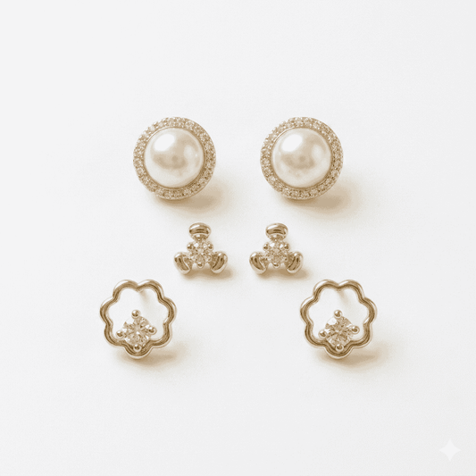 Pearl Bloom Trio Stud Set