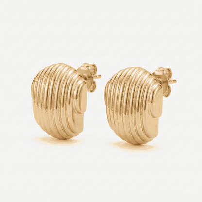 Golden Ripple Stud Earrings