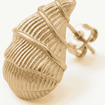 Golden Shell Drop Earrings