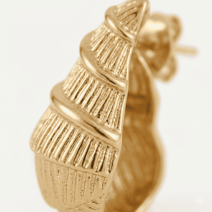 Golden Shell Drop Earrings