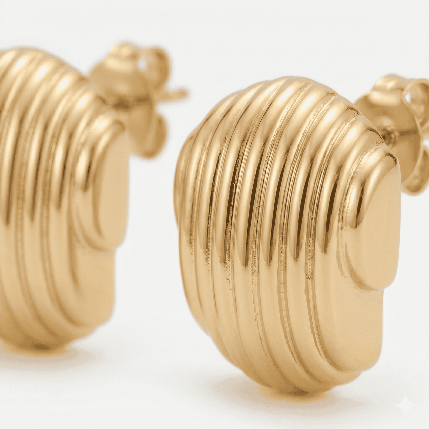 Golden Ripple Stud Earrings