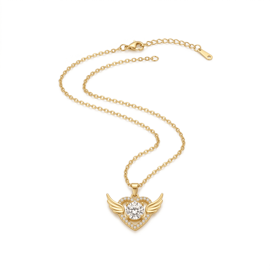 Celestial Heart Wings Necklace