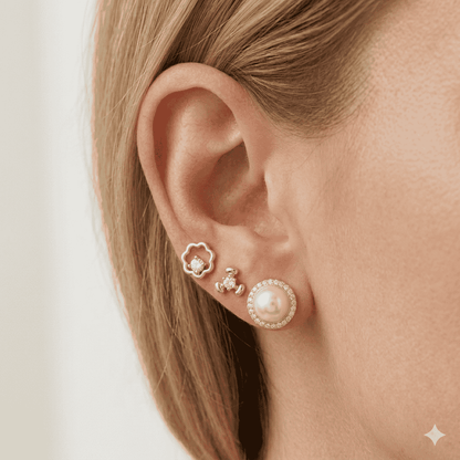 Pearl Bloom Trio Stud Set