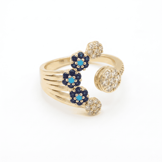 Azure Bloom Open Ring