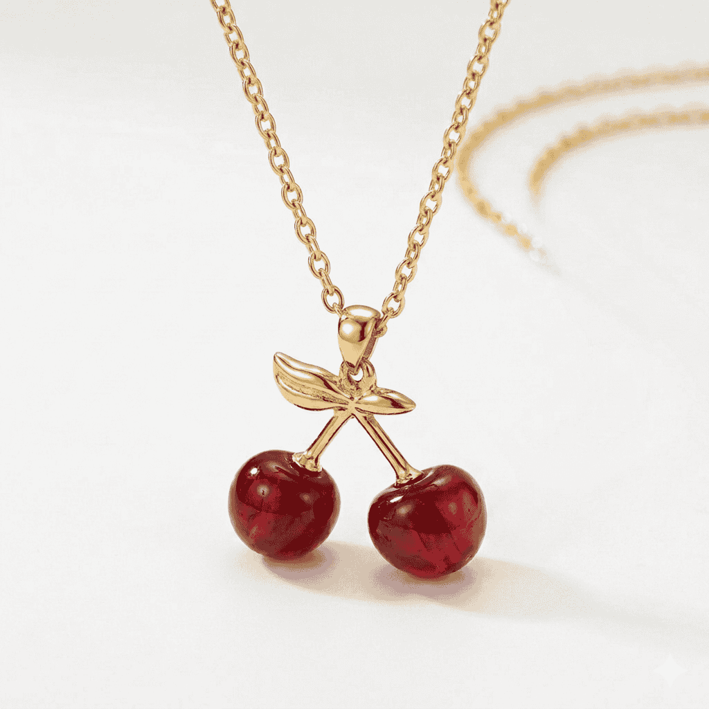 Cherry Glow Pendant Necklace