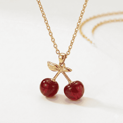 Cherry Glow Pendant Necklace