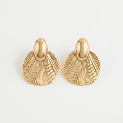 Golden Shell Fan Earrings