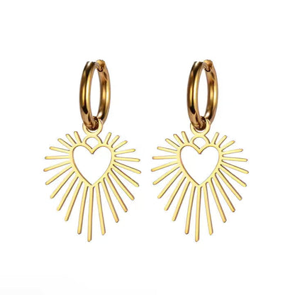 Shining Heart 18K Gold-Plated Earrings – Radiant Love