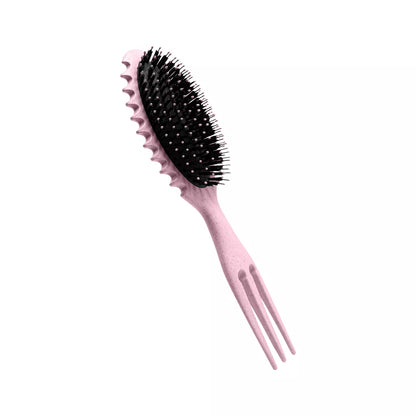 Hair System Curly Hair Brush with Three-Pointed Fork Design Tail.