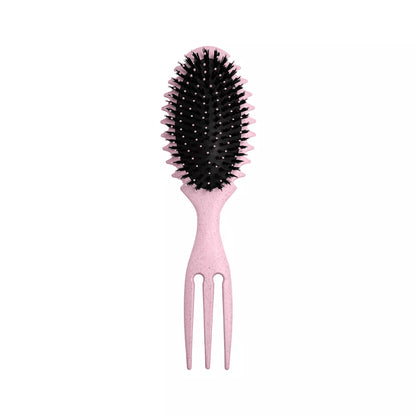 Hair System Curly Hair Brush with Three-Pointed Fork Design Tail.