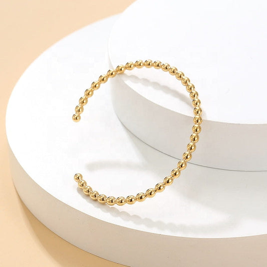 Bold Beaded 18K Gold-Plated Bracelet – Modern Luxe