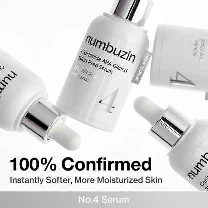 Numbuzin No.4 Ceramide + AHA Glazed Skin Prep Serum