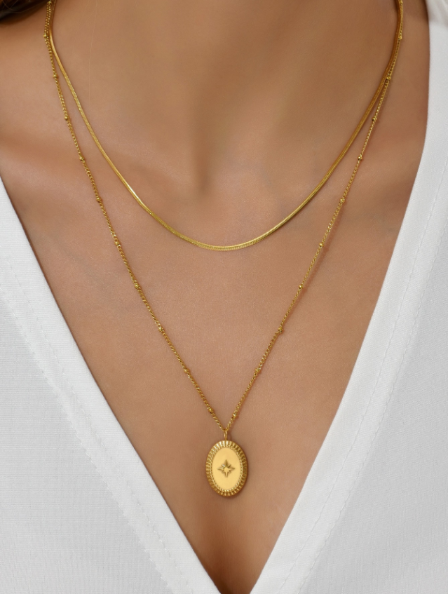 Star Medallion Set Necklace