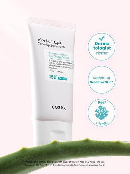 COSRX Aloe 54.2 Aqua Tone-Up Sunscreen SPF50+ PA++++
