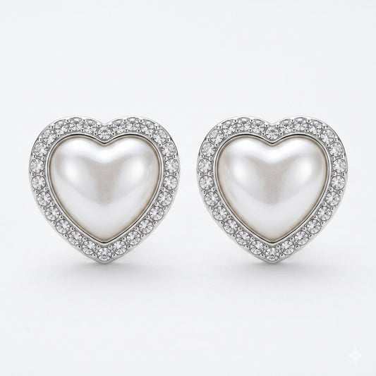 Pearl Heart Glow Earrings