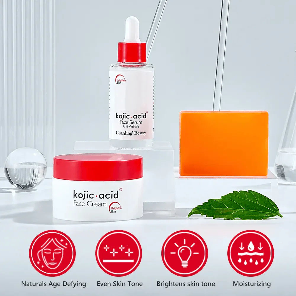 Kojic Acid Brightening Skin Care Set (3-pcs)